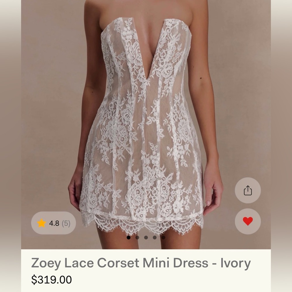 Zoey Lace Corset Mini Dress - Ivory